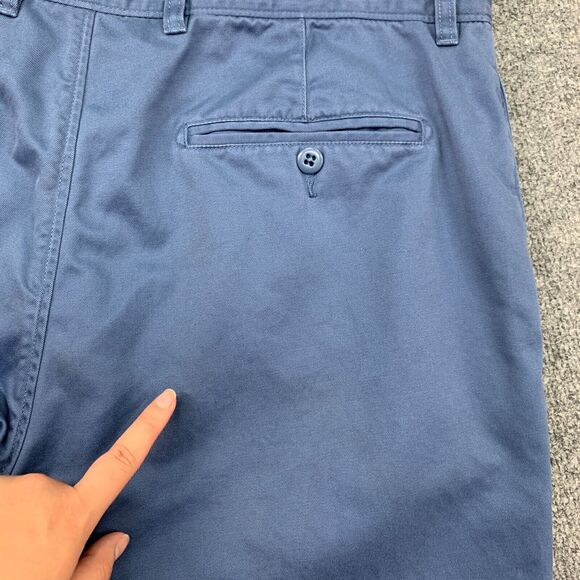Cremieux Pants Mens 36x29 Cadet Blue Cotton Flat Front Belt Loops Straight Chino - Picture 9 of 14